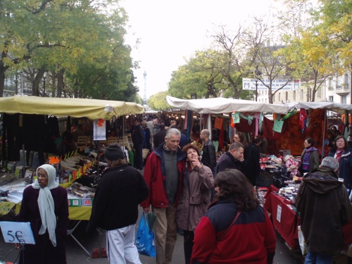 Sunday Market in the Bastille at the top of the Arsenal.